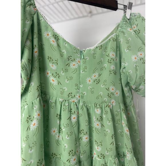 Princess Polly Emery Puff Sleeve Mini Dress Light Green - 10 - Picture 7 of 10
